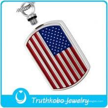 Stainless Steel Pet Cremation Ash Jewelry The Star-spangled Banner Pendant Locket For Ashes
